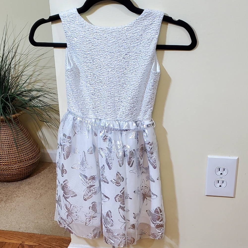 Children's Place White Metallic Girls Dress - Picture 4 of 6